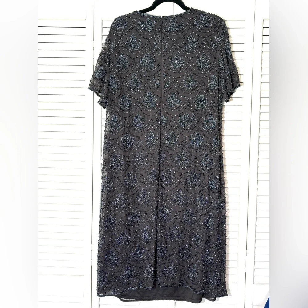 NWT Pisarro Nights Beaded Embellished Short Sleeve Midi Dress 18W,22W - Picture 9 of 12